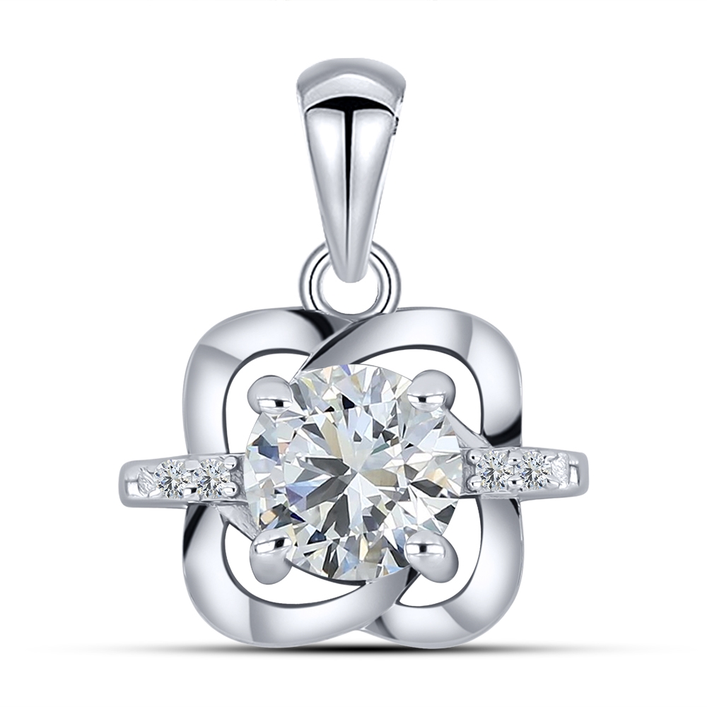 Prívesok  zo striebra s kameňmi SYN ZIRKÓN 5A- BIELY