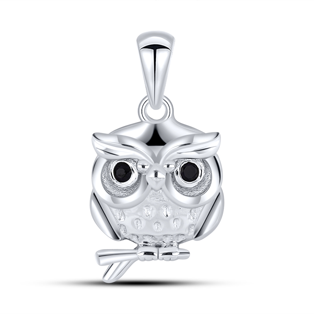 Prívesok  zo striebra s kameňmi ČIERNY SPINEL