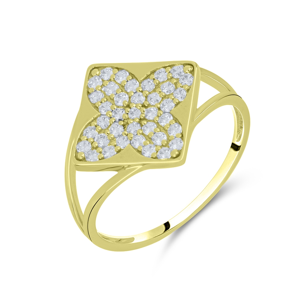 Zlatý prsteň s kubickým zirkónom