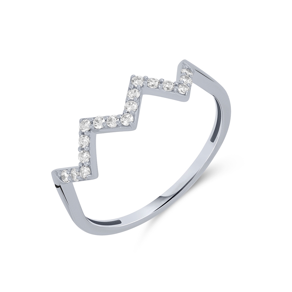 Prsteň z zlata žltá s kameňmi Bezfarebný kubický zirkón