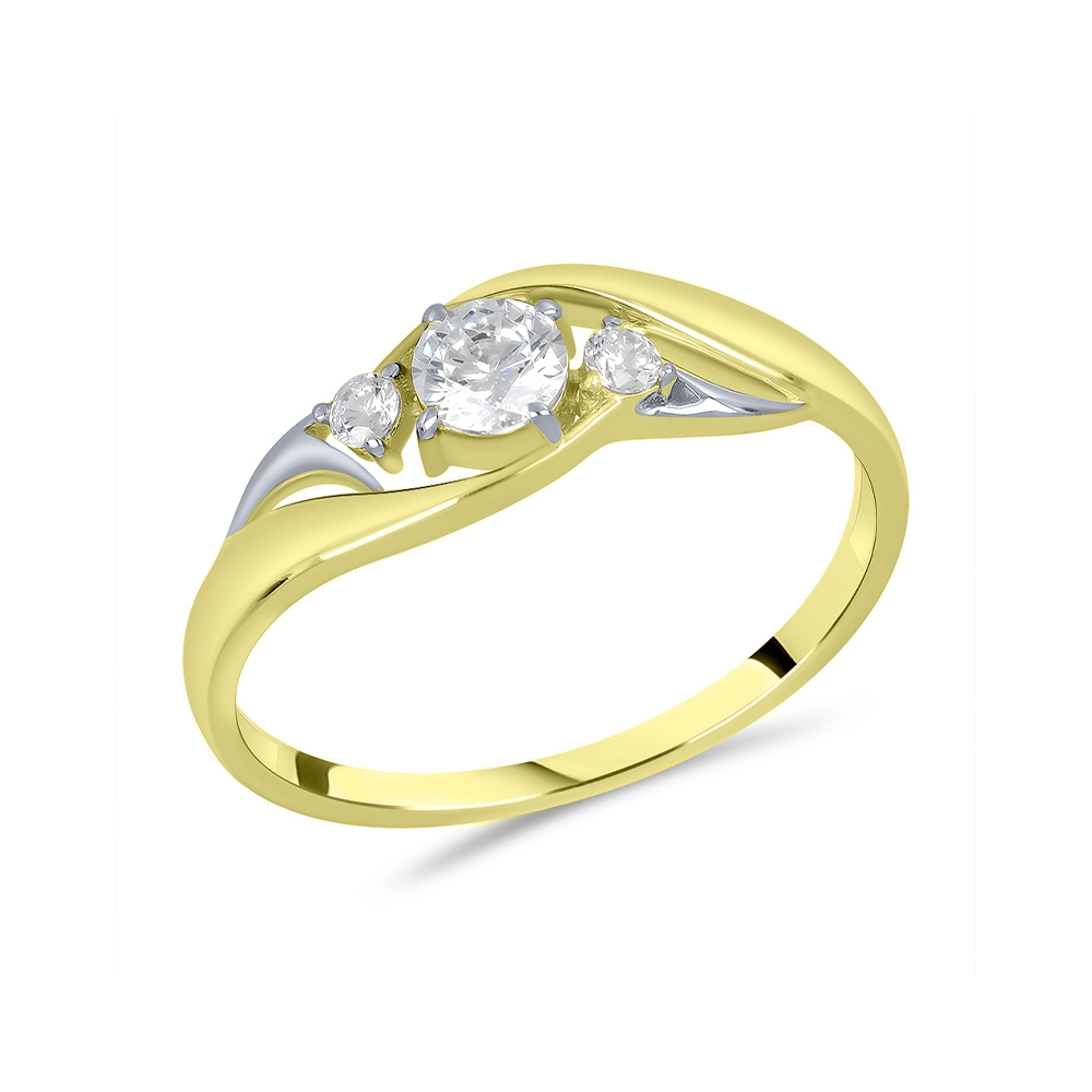 Zlatý prsteň s kubickým zirkónom