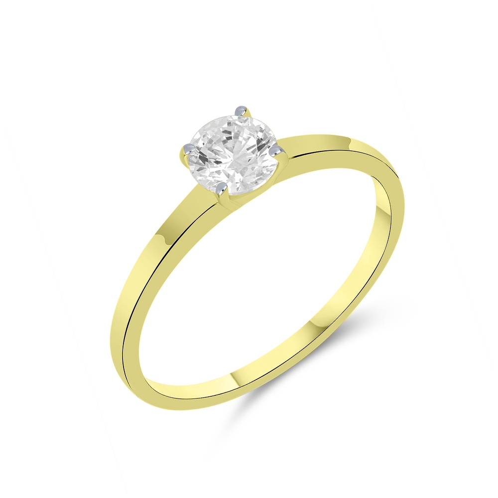 Zlatý prsteň s kubickým zirkónom