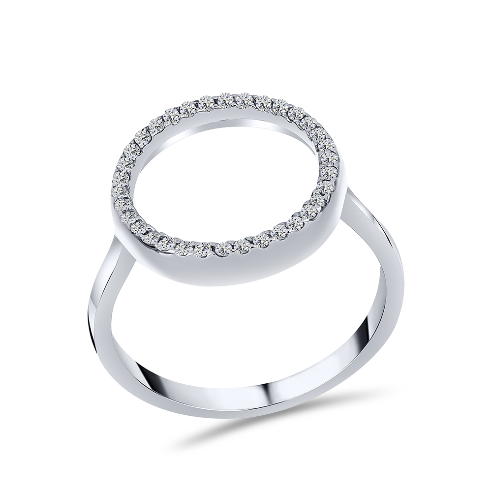 Prsteň  zo striebra s kameňmi SYN ZIRKÓN 5A- BIELY