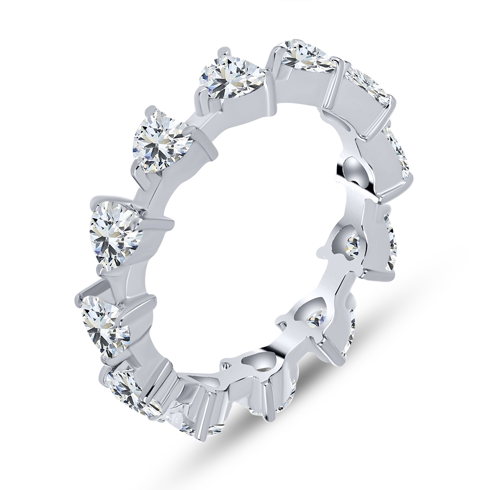 Prsteň  zo striebra s kameňmi SYN ZIRKÓN 5A- BIELY