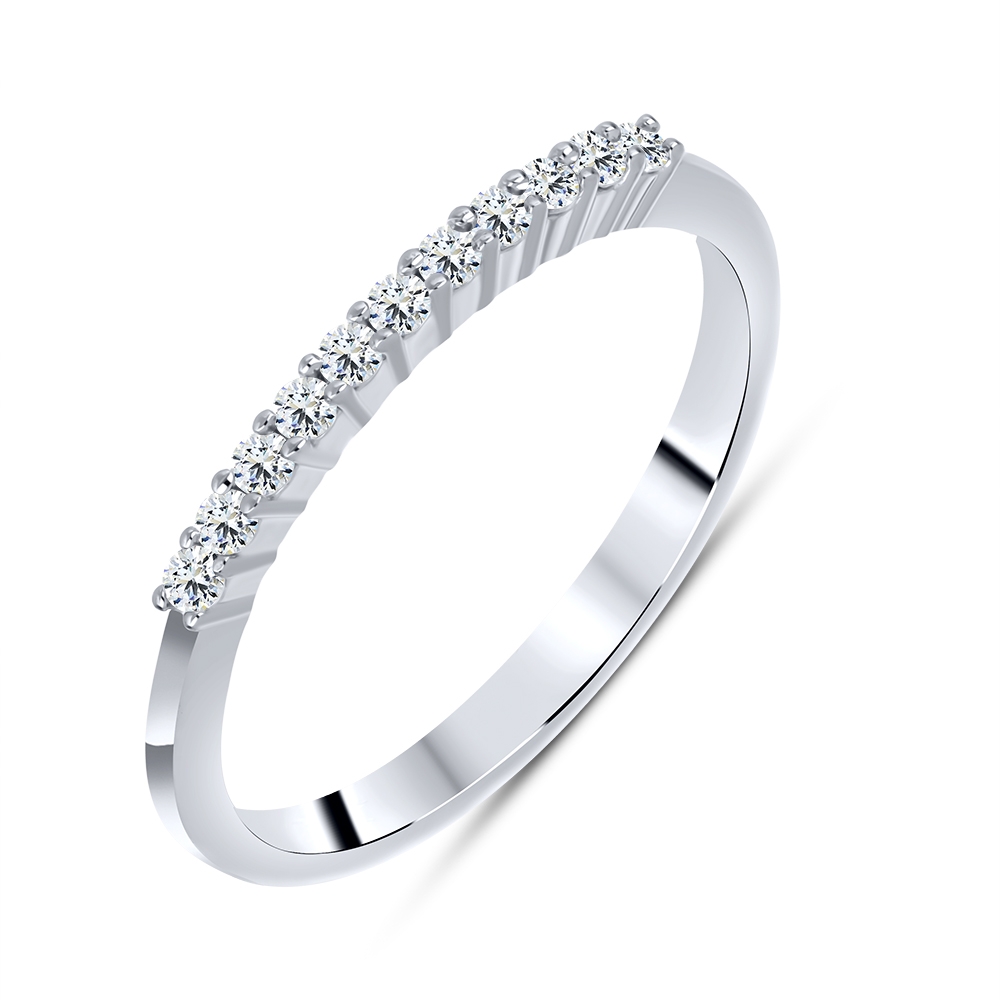 Prsteň  zo striebra s kameňmi SYN ZIRKÓN 5A- BIELY