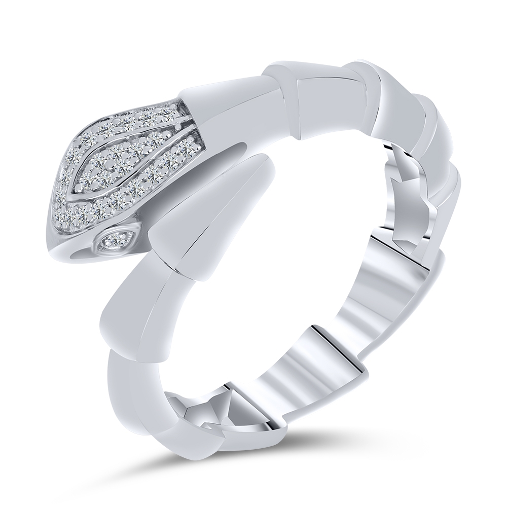 Prsteň  zo striebra s kameňmi SYN ZIRKÓN 5A- BIELY