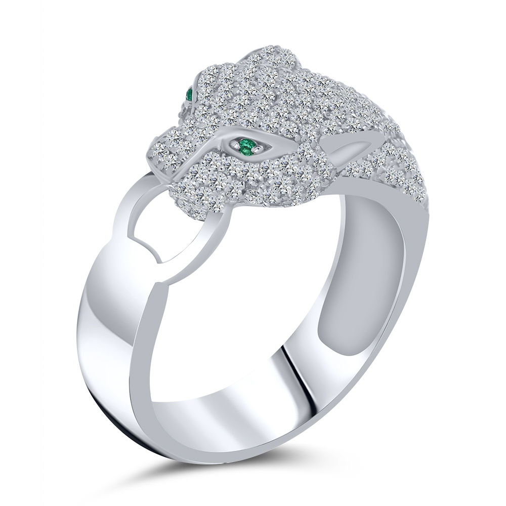 Prsteň  zo striebra s kameňmi SYN SMARAGD