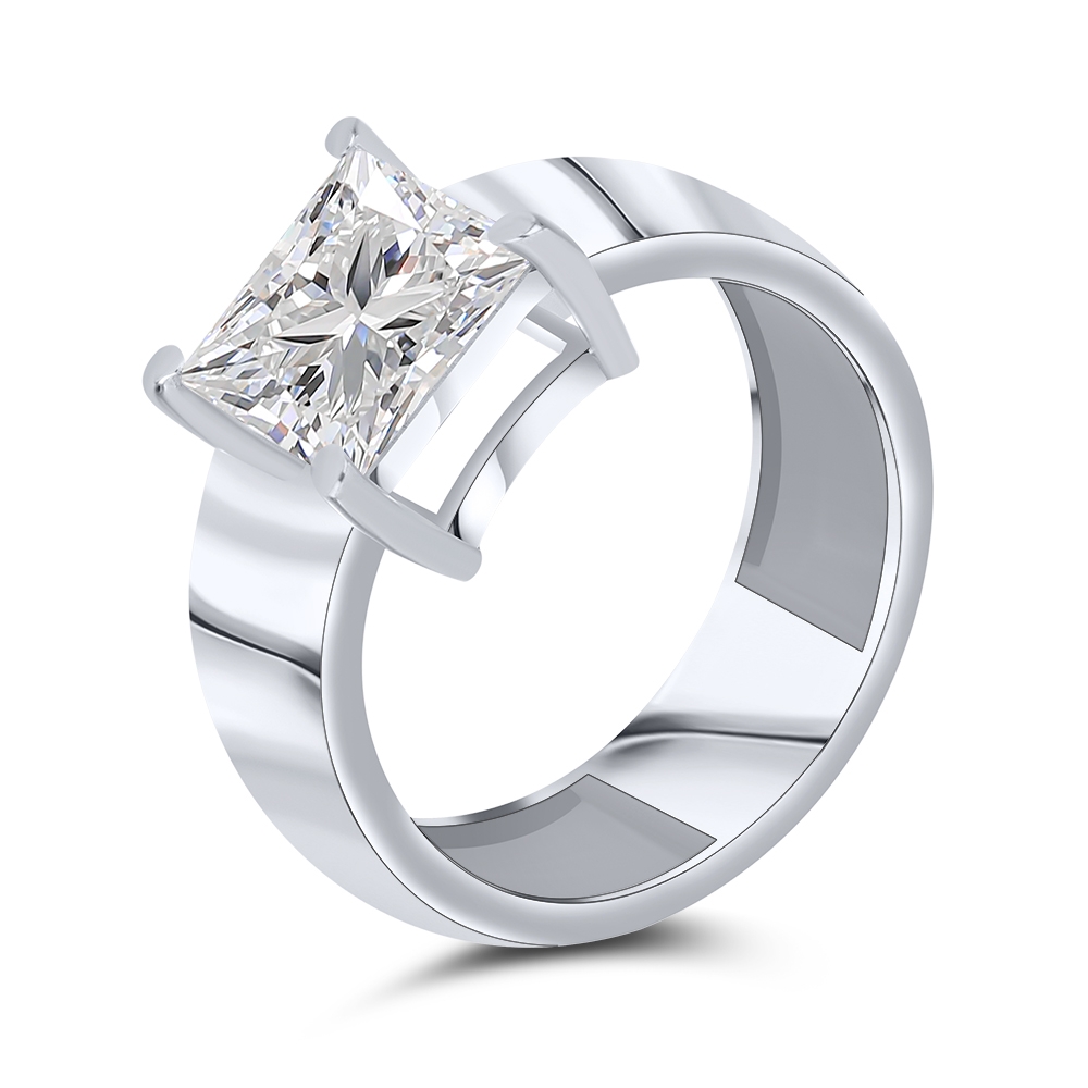 Prsteň  zo striebra s kameňmi SYN ZIRKÓN 5A- BIELY