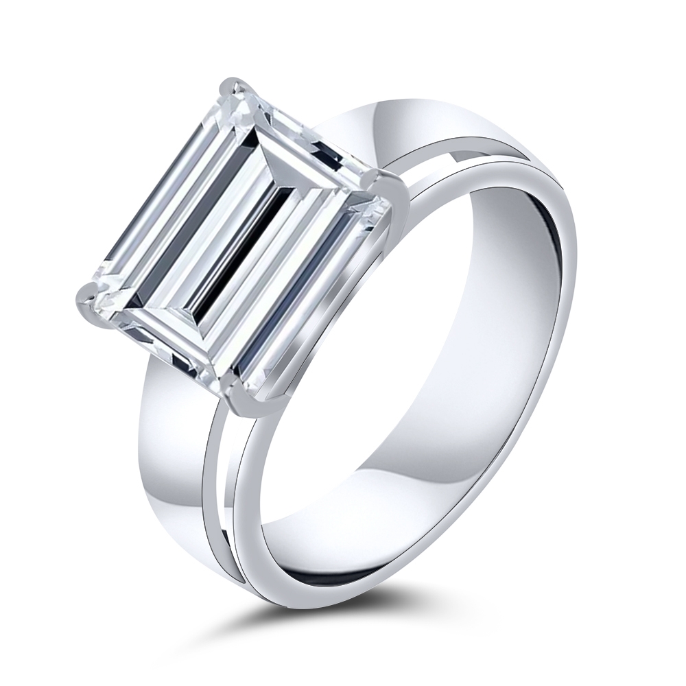 Prsteň  zo striebra s kameňmi SYN ZIRKÓN 5A- BIELY