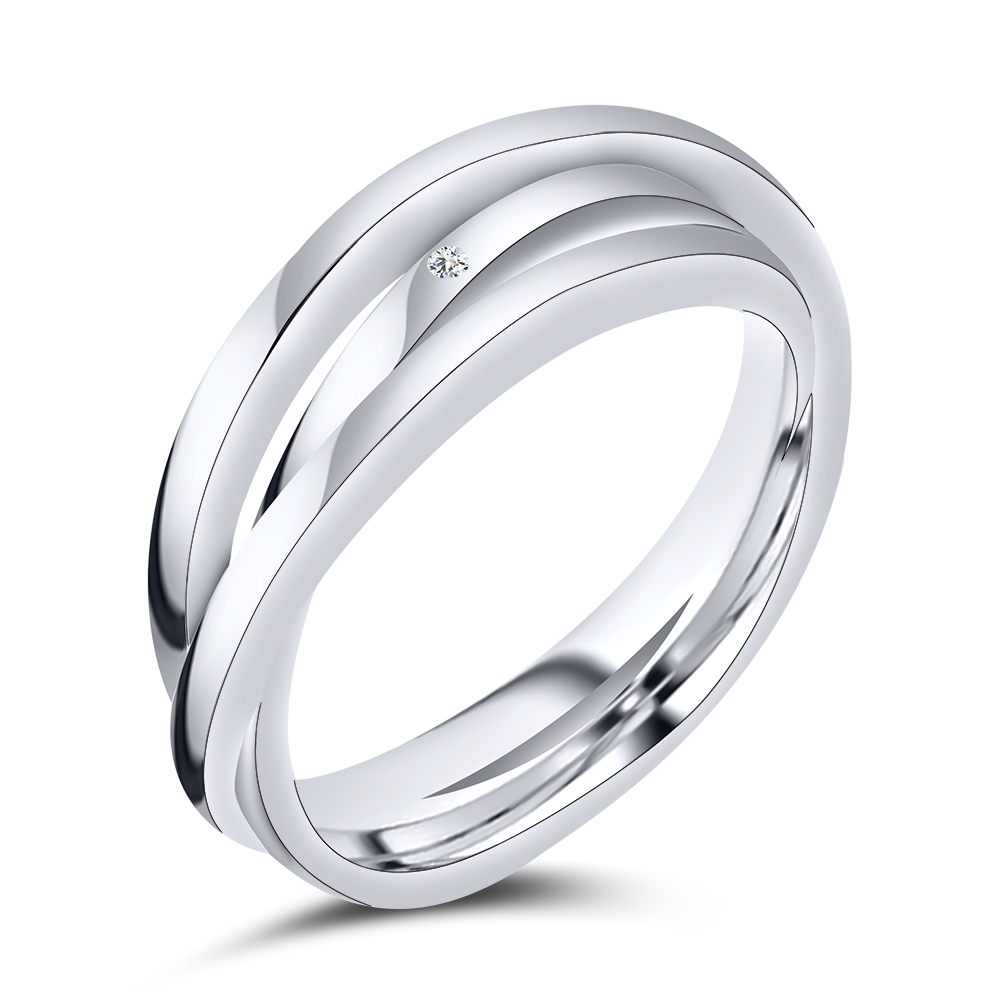 Prsteň  zo striebra s kameňmi SYN ZIRKÓN 5A- BIELY