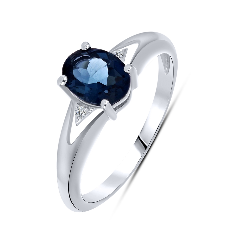 Prsteň  zo striebra s kameňmi TOPÁS- LONDON BLUE, SYN ZIRKÓN 5A- BIELY