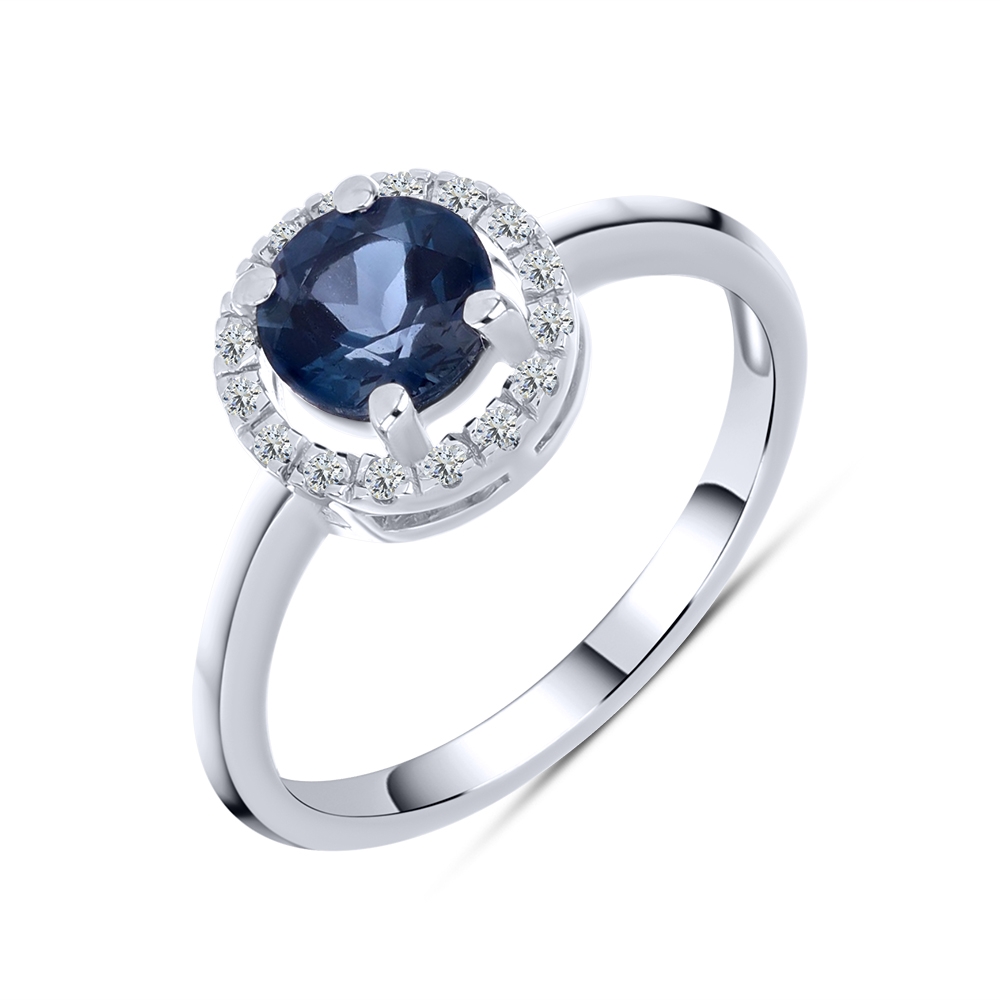 Prsteň  zo striebra s kameňmi TOPÁS- LONDON BLUE, SYN ZIRKÓN 5A- BIELY