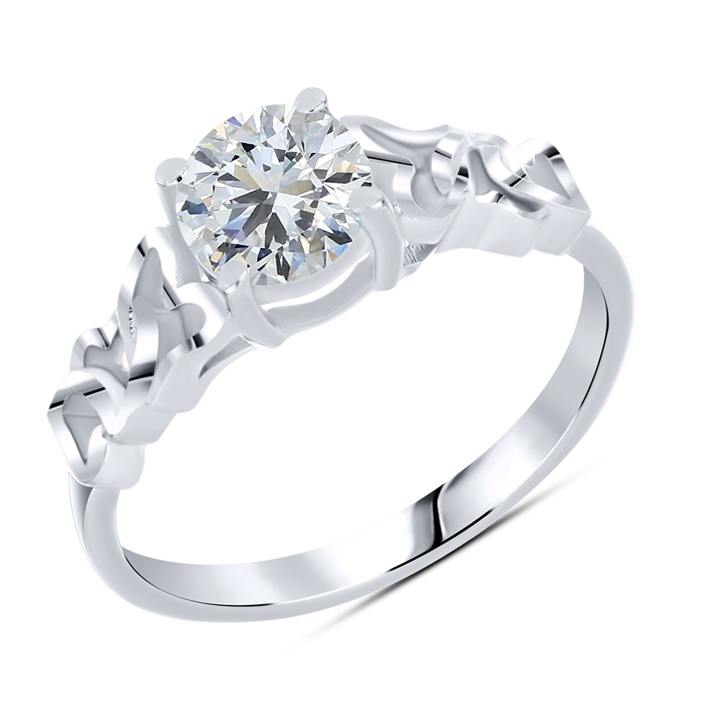 Prsteň  zo striebra s kameňmi SYN ZIRKÓN 5A- BIELY