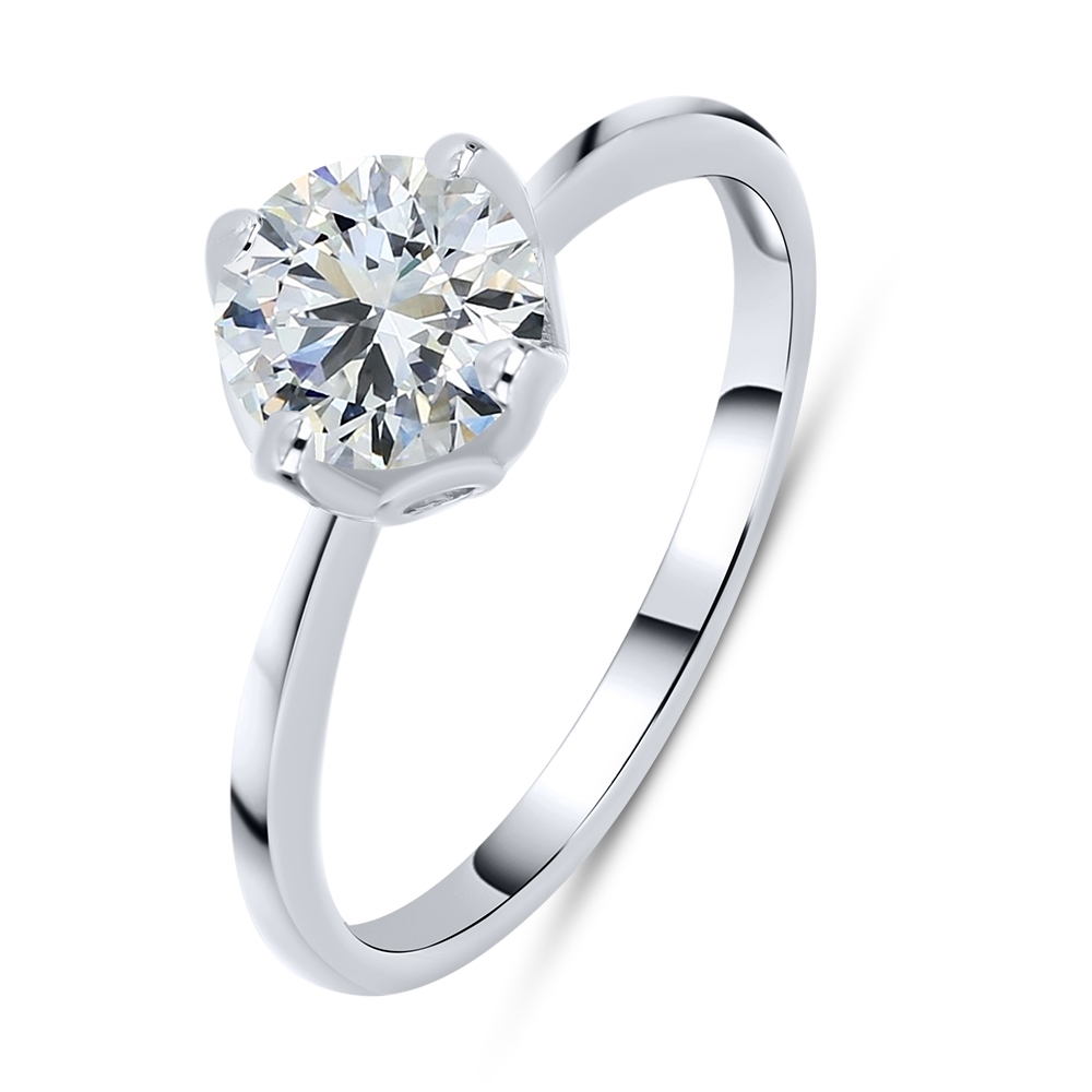 Prsteň  zo striebra s kameňmi SYN ZIRKÓN 5A- BIELY