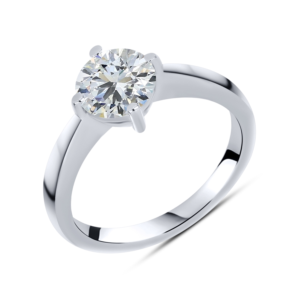 Prsteň  zo striebra s kameňmi SYN ZIRKÓN 5A- BIELY