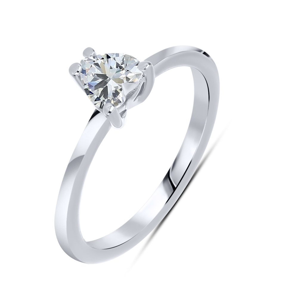 Prsteň  zo striebra s kameňmi SYN ZIRKÓN 5A- BIELY