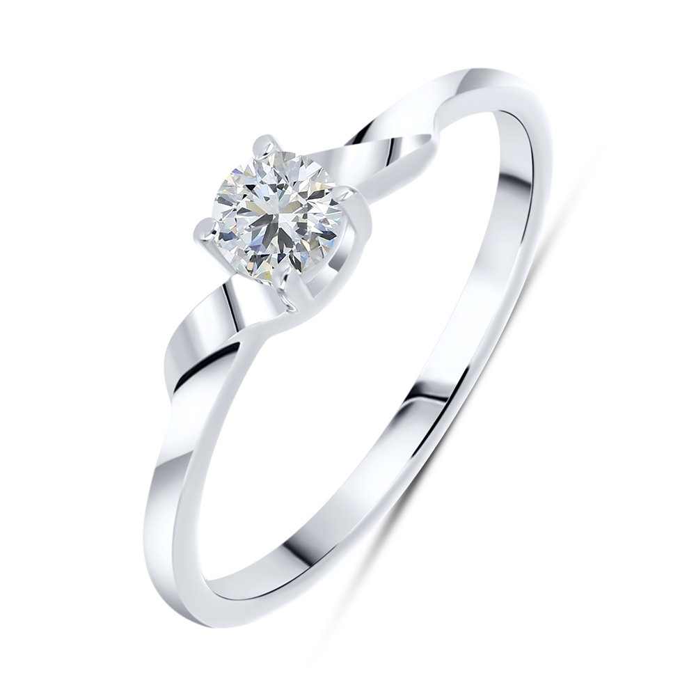 Prsteň  zo striebra s kameňmi SYN ZIRKÓN 5A- BIELY