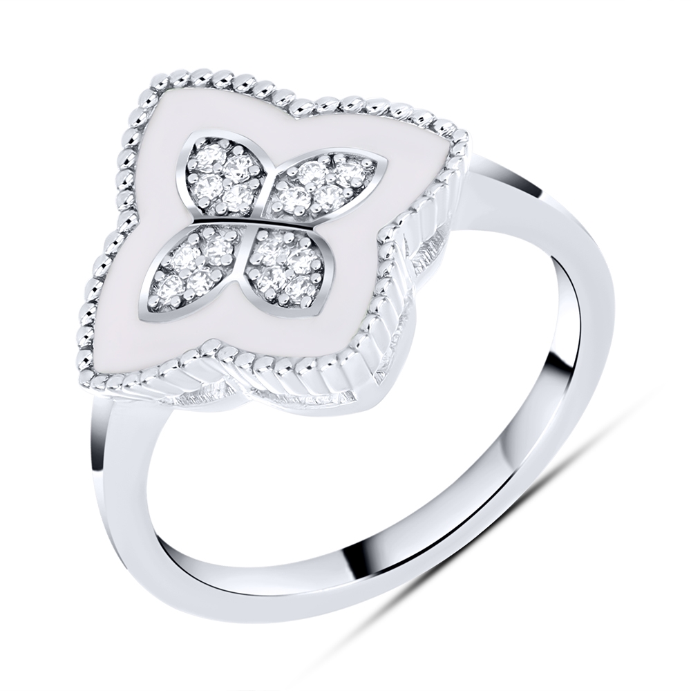 Prsteň  zo striebra s kameňmi SYN ZIRKÓN 5A- BIELY