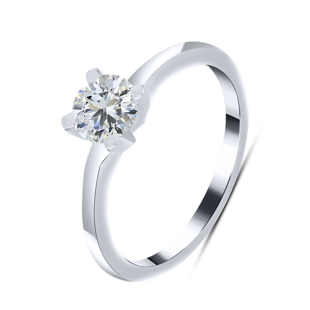 Prsteň  zo striebra s kameňmi SYN ZIRKÓN 5A- BIELY