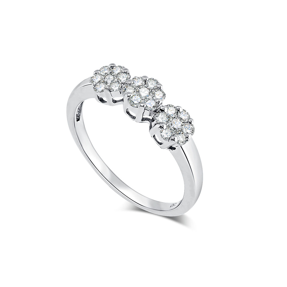Prsteň z bieleho zlata s kameňmi Diamant