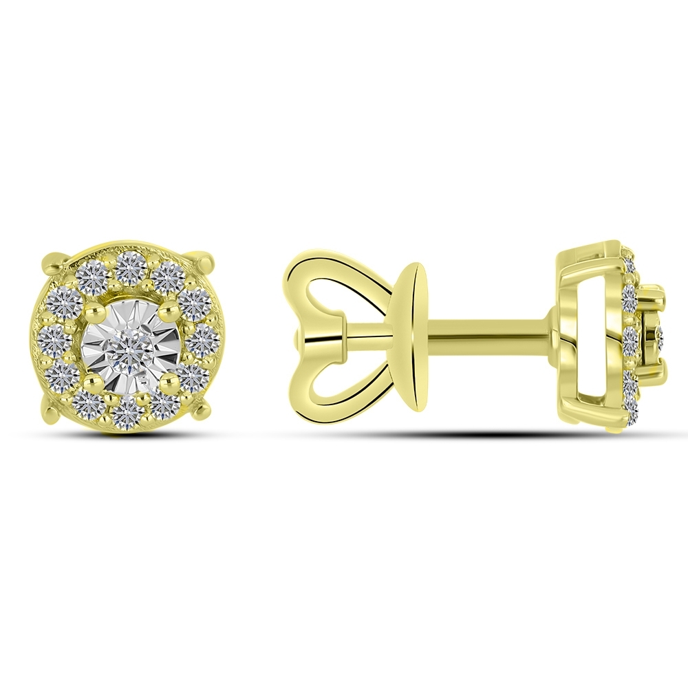 Náušnice zo žltého zlata s kameňmi DIAMANT