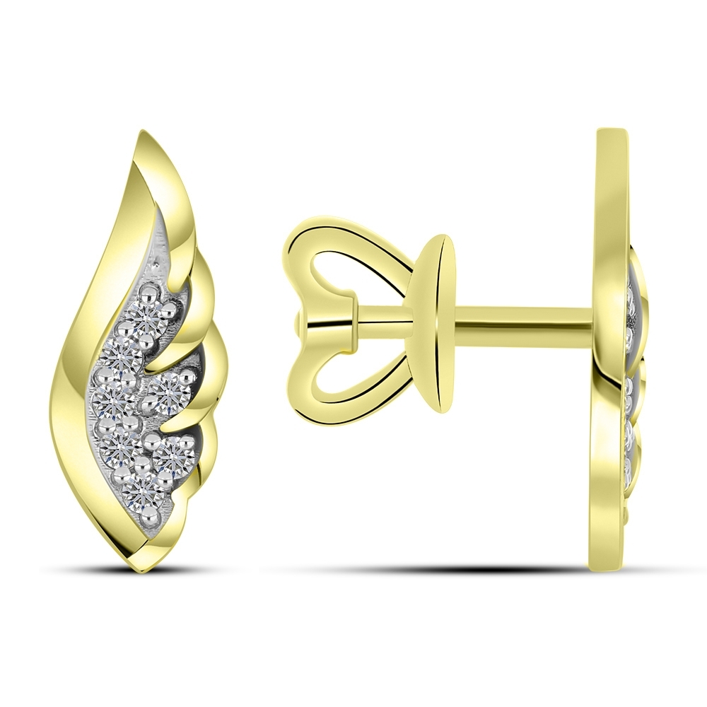 Náušnice zo žltého zlata s kameňmi DIAMANT