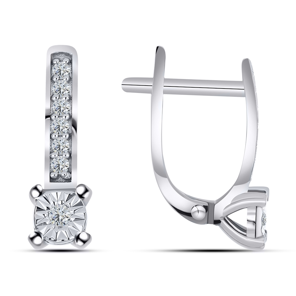 Náušnice z bieleho zlata s kameňmi DIAMANT