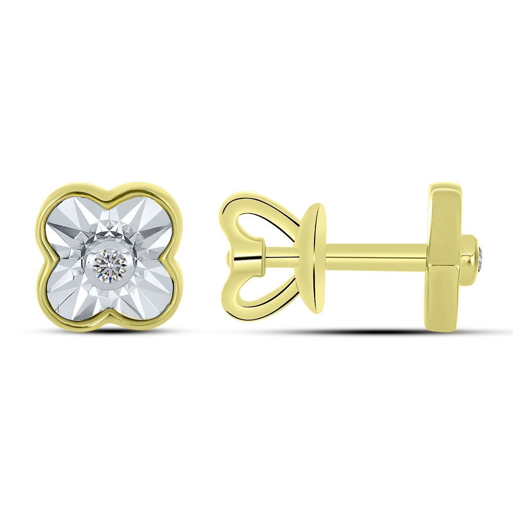 Náušnice zo žltého zlata s kameňmi DIAMANT