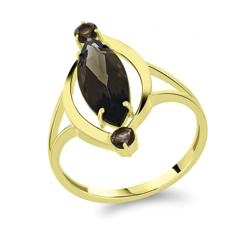 Prsteň zo žltého zlata s kameňmi ZÁHNEDA