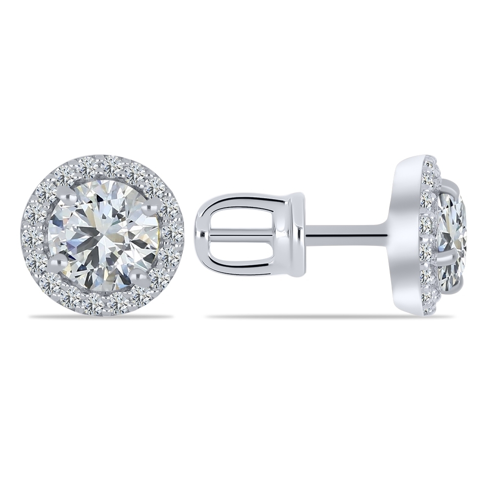 Náušnice z bieleho zlata s kameňmi MOISSANIT