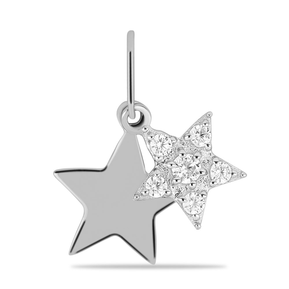 Prívesok z bieleho zlata s kameňmi SYN ZIRKÓN 5A- BIELY