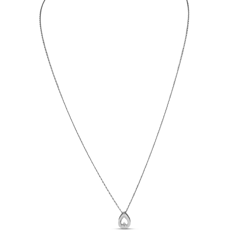 Náhrdelník z bieleho zlata s kameňmi DIAMANT