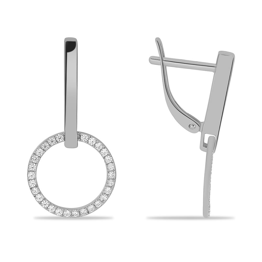 Náušnice z bieleho zlata s kameňmi SYN ZIRKÓN 5A- BIELY