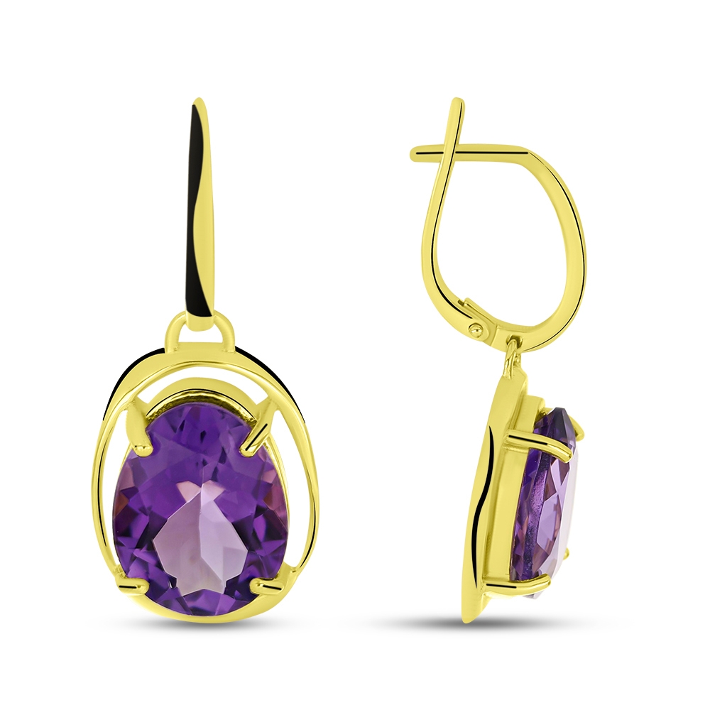 Náušnice zo žltého zlata s kameňmi