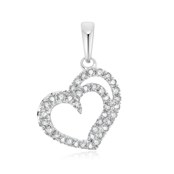 Prívesok z bieleho zlata s kameňmi Diamant