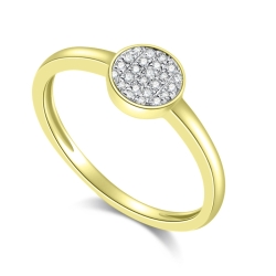 Prsteň zo žltého zlata s kameňmi Diamant