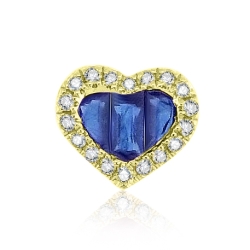 Prívesok zo žltého zlata s kameňmi Diamant, Zafír