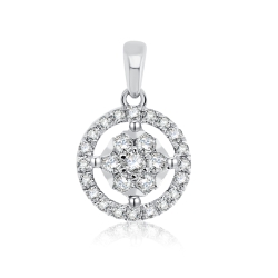 Prívesok z bieleho zlata s kameňmi Diamant