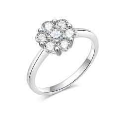 Prsteň z bieleho zlata s kameňmi Diamant