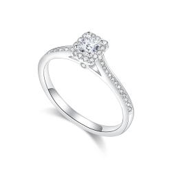 Prsteň z bieleho zlata s kameňmi Diamant