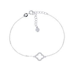 Náramok  zo striebra s kameňmi SYN ZIRKÓN 5A- BIELY