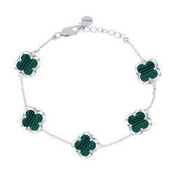 Náramok  zo striebra s kameňmi MALACHIT