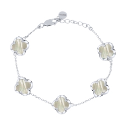 Náramok  zo striebra s kameňmi PERLEŤ