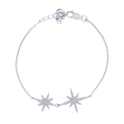 Náramok  zo striebra s kameňmi SYN ZIRKÓN 5A- BIELY