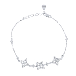 Náramok  zo striebra s kameňmi SYN ZIRKÓN 5A- BIELY