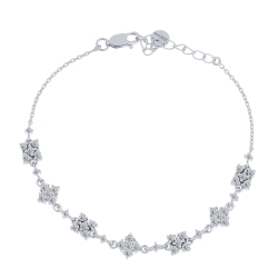 Náramok  zo striebra s kameňmi SYN ZIRKÓN 5A- BIELY