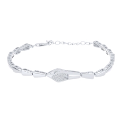 Náramok  zo striebra s kameňmi SYN ZIRKÓN 5A- BIELY