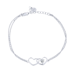 Náramok  zo striebra s kameňmi SYN ZIRKÓN 5A- BIELY