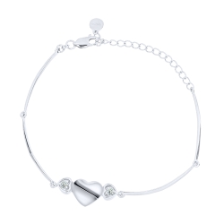 Náramok  zo striebra s kameňmi SYN ZIRKÓN 5A- BIELY