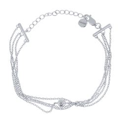 Náramok  zo striebra s kameňmi SYN ZIRKÓN 5A- BIELY